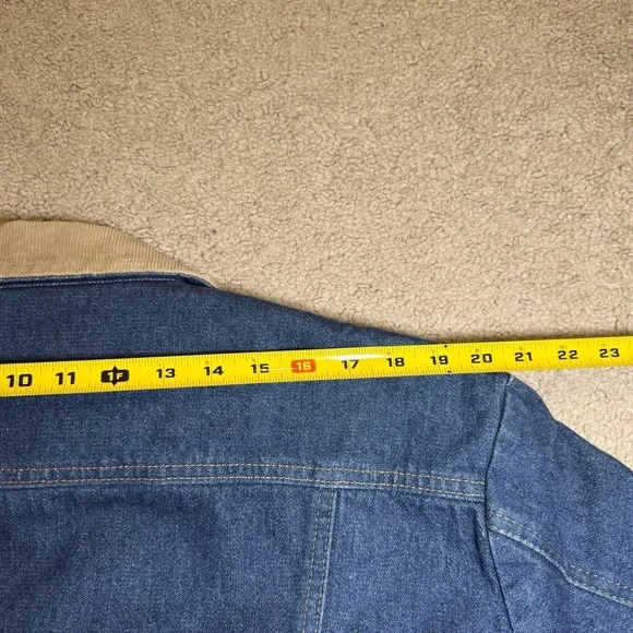 Wrangler Denim Jacket Mens 46 Blue Blanket Lined Western Tucker Corduroy Vintage - Picture 11 of 13